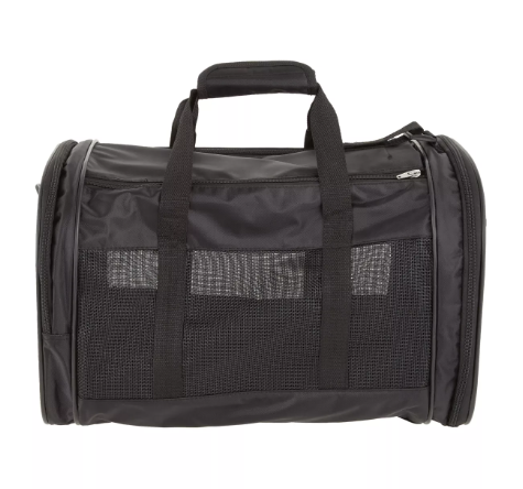 Black Mesh Soft Sided Cat & Dog Carrier